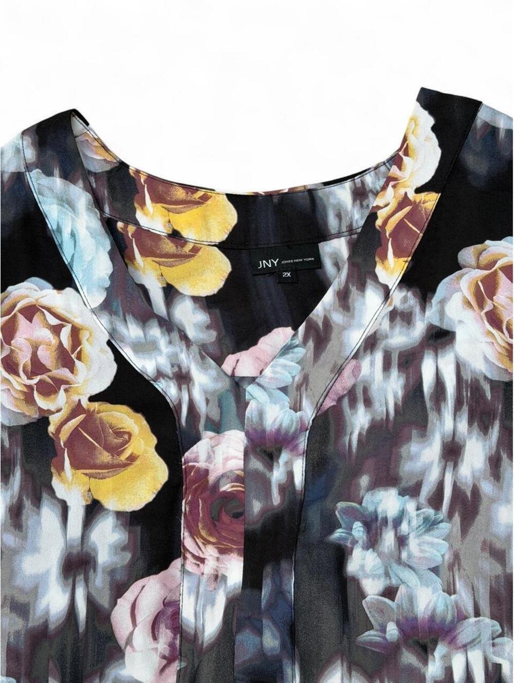 Jones New York Women's Multi and Black Blouse